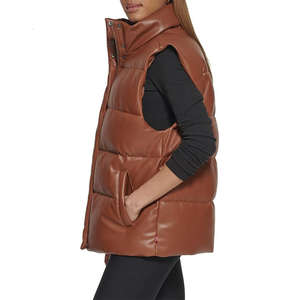 Chaleco acolchado de invierno con logotipo personalizado, precio de fábrica, chaqueta softshell, chaleco tipo puffer para mujer, bajo demanda personalizada - Product Image 4