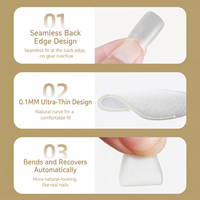 Livraison Globale Rapide – Nouveaux Ongles Press-On Carrés en PMMA à Couverture Complète, Personnalisés, 100 Pièces, Emballage Personnalisé pour Doigts, Vente Chaude