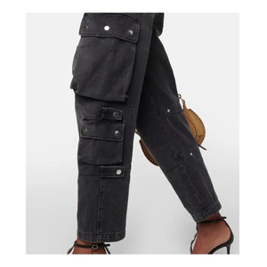 Plus Size Pant Cargo Long Pant Cargo Pants Mid <b>Waist</b> Trousers 2026 Multi Pockets Cargo <b>Jeans</b> for Women OEM Serviced - Product Image 2