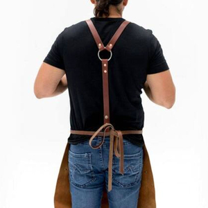 Tablier en cuir de haute qualité, vente en gros, tabliers de barbier pour hommes et femmes, tablier de coiffeur avec plusieurs poches en cuir - Product Image 3