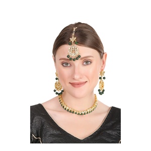 Conjunto de Collar y Aretes de Moda para Mujer, Chapado en Oro, con Perlas de Imitación y Circonitas, para Novia, Compromiso, Boda, Fiesta - Product Image 3