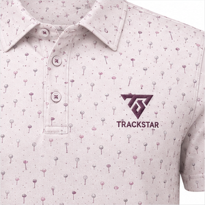 Camisa Polo Trackstar para Hombre, Color Rosa, con Estampado de Pelota de Golf, Manga Corta, Cuello con Botones, Camisa Deportiva Informal, Logotipo Personalizado - Product Image 6