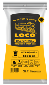 Rollo de bolsas de basura, 68x80cm, capacidad de 60 litros, apto para la gestión de residuos pesados, crea un espacio más limpio y organizado. - Product Image 2