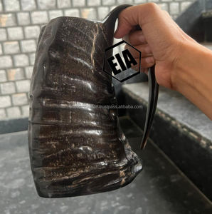 Oddin Unique Viking Style Tallado Cuerno de Búfalo Taza para beber Diseño animal ecológico Pulido para cerveza Agua Cultura vikinga - Product Image 5