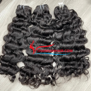 Remy Burmese <b>curly</b> hair natural black color Raw Vietnamese hair bundles human hair <b>extension</b> double drawn - Product Image 6