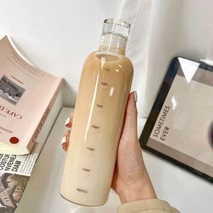 Bouteille d'eau de voyage en verre avec logo personnalisé - Scellée, idéale pour le fitness et le camping, avec échelle de temps et support pour gobelet - Product Image 2