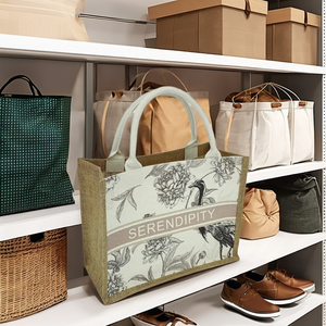 Sac réutilisable pliable pour les courses avec logo et design personnalisables, fabriqué en jute, sacs de magasinage 100% écologiques - Product Image 6