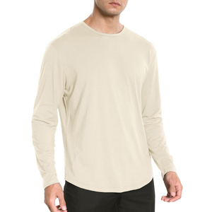 <b>Men</b> <b>Long</b> <b>Sleeve</b> T-Shirt 100% Cotton O-Neck Regular Fit Solid Color Casual Breathable Knitted Jersey <b>Top</b> Quality - Product Image 5