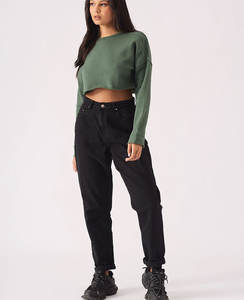 95% algodón 5% Spandex cuello redondo verano liso mujeres Crop Tops camisa logotipo personalizado impresión señora transpirable recortada camiseta - Product Image 3