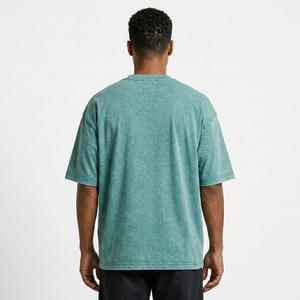 T-shirt surdimensionné personnalisé délavé à l'acide, en coton épais, coupe carrée, streetwear décontracté, tee-shirt d'été vierge - Product Image 5
