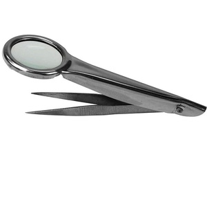 Loupe, Pince à épiler, Ciseaux de rasage élégants, Ciseaux à cuticules à surface de coupe incurvée et tranchante - Product Image 3