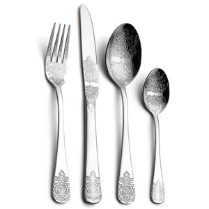 Elegante Juego de Cubiertos de Metal para Cocina, Juego de Cubiertos de Acero Inoxidable, Cuchara, Tenedor, Cuchillo, Juego de Cubiertos Planos, Colección Premium para Comedor - Product Image 4