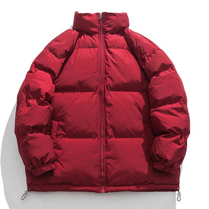 Men's <b>Green</b> Puffer Jacket Windproof Casual Winter Coat Stand Collar Zipper Closure Thick Padding Solid Color Regular Fit - Product Image 4