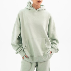 <b>Women's</b> Oversized <b>Hoodie</b> Wine <b>Red</b> Drop Shoulder Pullover Sweatshirt Long Sleeve Front Pocket Solid Casual Top - Product Image 6