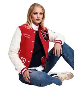 Chaquetas universitarias de chenilla personalizadas de alta calidad para mujer, venta al por mayor, chaquetas Letterman para hombre, chaquetas para mujer