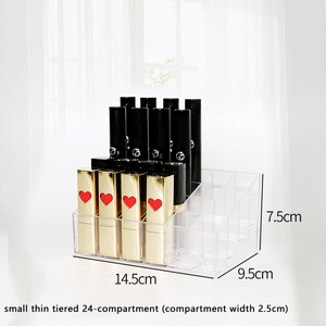 <b>Clear</b> Plastic Lipstick Organizer 24 Slot Compact Lip <b>Gloss</b> Chapstick Mascara Holder - Product Image 4