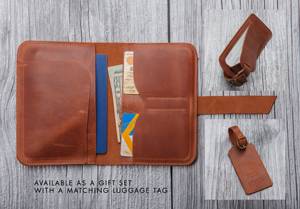 Porta Pasaportes de Cuero Genuino de Alta Calidad, Ecológico, con Bloqueo RFID, Personalizable con Logotipo, Nuevo - Product Image 6