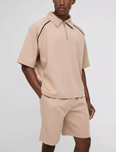 Nouvelle collection 2026 : Ensemble court tricoté respirant imprimé pour homme, personnalisable avec logo, 100 % coton, survêtement décontracté 2 pièces pour l'été, t-shirt inclus. - Product Image 5