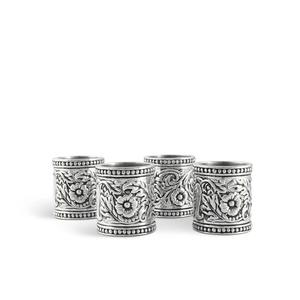 Floral Design <b>Silver</b> Metal <b>Napkin</b> Ring Perfect For Events Parties Weddings And Festive Table Settings Wholesale From India - Product Image 1