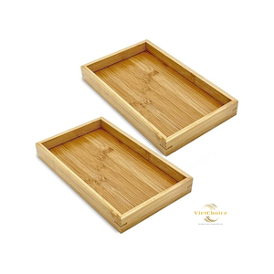 Vietchoice Solid Wood Single Storage Trays Lids Kitchen Bathroom Tableware Carved Design Rectangle Shape Customizable Size - Product Image 6