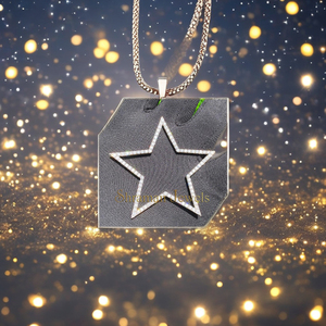 จี้เพชรประดับสุดหรูทำจากเงินสไตล์ฮิปฮอป925กำหนดได้เองจี้สุดเก๋ทรงห้าแฉกขนาดใหญ่ดีไซน์เรขาคณิตรูปดาวประดับเพชรของขวัญสำหรับห้องปฏิบัติการ - Product Image 1