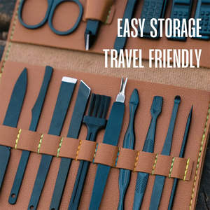 Kit de Manicura y Pedicura de Acero Inoxidable de Primera Calidad, 16 Piezas, Herramientas de Cuidado Personal, Estuche de Viaje Lujoso para Hombres, Mujeres e Infantes - Product Image 4