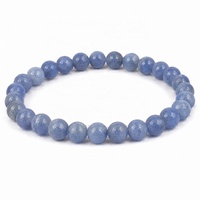 Bracelet en Agate Bleue Naturelle, Pierre Précieuse, Énergie Positive, Pierre Apaisante, Vente en Gros