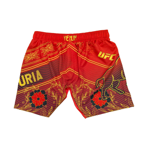 Kit de combat MMA pour hommes UFC, t-shirt noir, short rouge, impression par sublimation du logo, coupe régulière, respirant, 150 GSM, séchage rapide, vêtements d'arts martiaux - Product Image 5