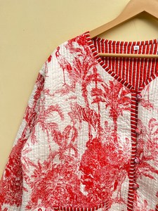 Indian Handmade 100% Cotton Eco-Friendly Quilted Anti-Wrinkle Breathable Quick Dry Front Pocket <b>Covered</b> <b>Button</b> Winter Regular - Product Image 6