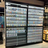 Vitrine murale LED verrouillable pour cartes à collectionner avec verre trempé pour magasin de vente au détail de TCG