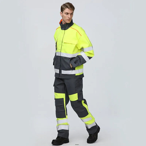 Heavy Duty Mechanical Engineering Two Piece Workwear Outfit Low MOQ Safety Field <b>Worker</b> Uniform Durable Hi Vis Reflective <b>Jacket</b> - Product Image 1