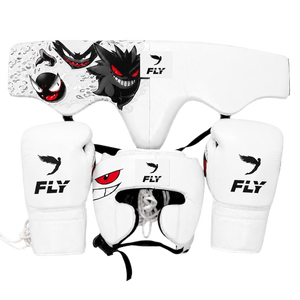 Kit de boxe personnalisé OEM, gants en cuir de vachette véritable, protections pour la tête et la zone inguinale, haute durabilité, léger, séchage rapide - Product Image 1