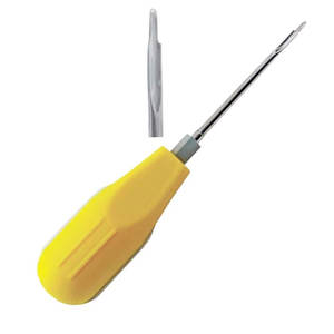 Élévateur dentaire à manche en plastique jaune, instrument chirurgical en acier inoxydable, élévateur de racine orthodontique de précision - Product Image 1