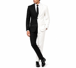 Traje de Cosplay Hecho a Mano Inspirado en el Joker, Disfraz de Villano en Dos Tonos, Negro y Blanco, Atuendo Formal Gótico, Disfraz de Joker para Hombre de Halloween - Product Image 1