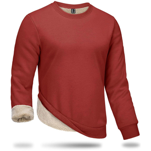 Sweat-shirt unisexe en coton écologique doublé polaire, col rond, épais, de luxe, rose, avec logo personnalisé, style streetwear, pour l'hiver, pour hommes - Product Image 3