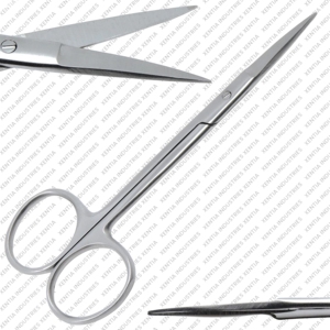 Ciseaux chirurgicaux dentaires pour iris, droits et courbés, 4,5 cm, tranchants, en acier inoxydable, pour usage vétérinaire et dentaire - Product Image 2
