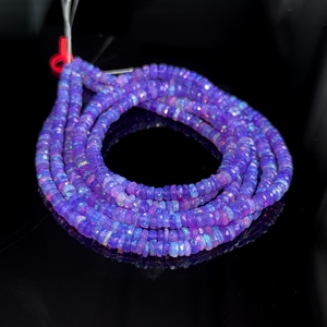 Lavender Ethiopian Opal Faceted Rondelle <b>Beads</b> 3-5mm Lavender Opal <b>Loose</b> <b>Beads</b> in Wholesale Bulk 16 Inch Strand - Product Image 1