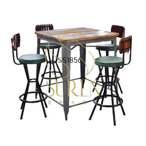 Otel ve restoran mobilya endüstriyel tasarım en kaliteli endüstriyel ilham Brewery Pub Bar için Bar masası sandalye seti
