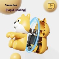 Mini ventilateur portable USB rechargeable à clipser, motif Shiba Inu de dessin animé mignon, pour refroidir les aliments, idéal pour bébé, nouilles chaudes et soupes