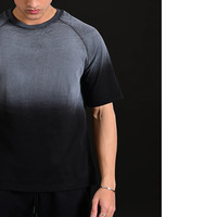 Camiseta de cuello redondo de algodón 100% de corte holgado, estilo vintage, con lavado ácido, estampado 3D de espuma personalizado y efecto puff en la parte delantera para hombre.