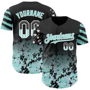Camouflage numérique personnalisé noir drapeau USA dégradé blanc-bleu clair étoiles et rayures bicolore authentique unisexe printemps-été - Product Image 6