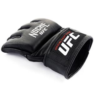 Gants de boxe unisexes noirs UFC Sanda MMA à demi-doigts en cuir de vache véritable - Product Image 2