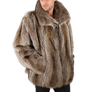 Custom Logo <b>Mens</b> Faux Fur Coat Private Label Luxury Winter Mink Fur Overcoat <b>Long</b> Style - Product Image 2