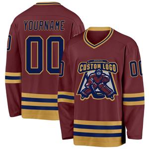 Maillot de hockey sur glace personnalisé, imprimé par transfert thermique, nom d'équipe personnalisé, col en V, sangle en T, 100% polyester, couleurs résistantes à la décoloration - Product Image 4