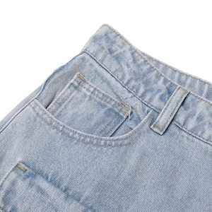 Pantalon cargo en jean taille haute pour femme, coupe ample, longueur intégrale, avec plusieurs poches, style décontracté, idéal pour le printemps - Product Image 5