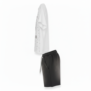 Ensembles de t-shirts pour hommes 100 % coton avec logo, ensemble décontracté d'été deux pièces short et t-shirt, imprimé sérigraphié, ensembles courts oversize pour hommes - Product Image 5