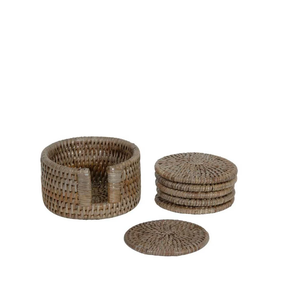 Sous-verres en rotin BOHO, set de dessous-de-plat bohèmes, sets de table ronds en rotin tressé naturel, meilleur prix - Product Image 3