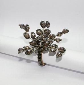 Anillos de Servilleta de Cristal con Barba Negra para Boda, Ecológicos, Forma Redonda - Product Image 2