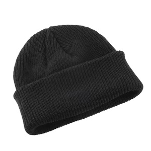 Bonnets en acrylique doux de style court avec technique de broderie de logo jacquard trucs chauds pour le camping - Product Image 1