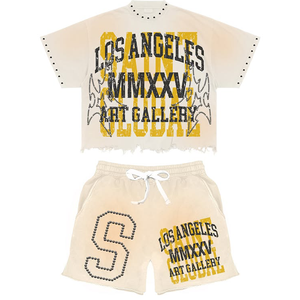 ชุดเสื้อยืดแฟชั่นปี 2026 เสื้อยืดแขนสั้นสีพื้นหนาสำหรับผู้ชาย เสื้อยืดฤดูร้อนสำหรับผู้หญิง ชุดเสื้อยืดหลวม 2 ชิ้น ระบายอากาศได้ดี - Product Image 4